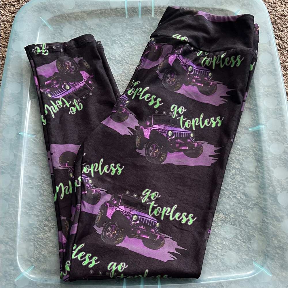 Black and Purple Graphic Leggings